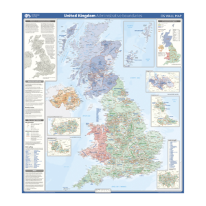 Ordnance Survey United Kingdom - administrative boundaries wall map