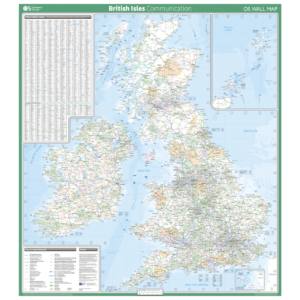 Ordnance Survey British Isles - communication wall map