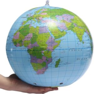 SHATCHI Inflatable World Globe Earth Map Geography Teacher Aid Ball Toy Gift 40 cm,Blue