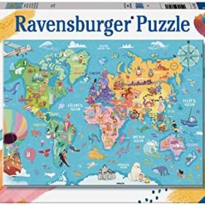 Ravensburger Map of the World 100 Piece Jigsaw Puzzle for Kids Age 6 Years Up