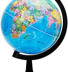 EXERZ 20cm World Globe Political Map - Educational Geographic Globe - Self Assembled School Globe - 20cm Diameter