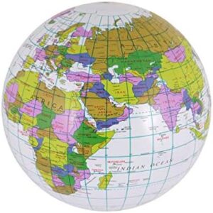 Henbrandt Inflatable Globe Blow Up Globe World Map Atlas Ball Earth Map Blow Up Ball 40cm